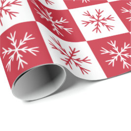 Snowflake Red White, gevarieerd kerstfeest Cadeaupapier
