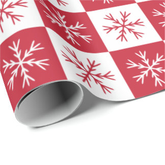 Snowflake Red White, gevarieerd kerstfeest Cadeaupapier