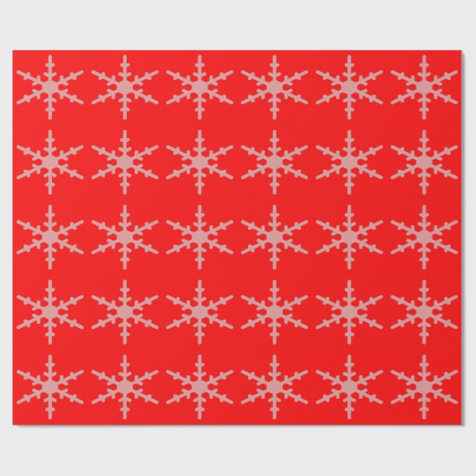 Snowflake Red Wrapping Paper Cadeaupapier (Vlak)