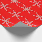 Snowflake Red Wrapping Paper Cadeaupapier (Hoek)