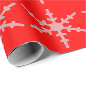 Snowflake Red Wrapping Paper Cadeaupapier (Rol Hoek)