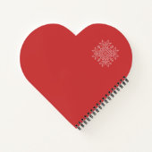 Snowflake red xmas breinpatroon notitieboek (Achterkant)