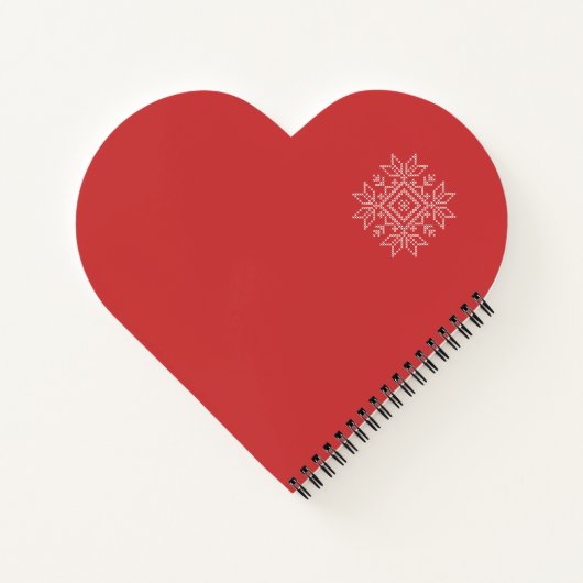 Snowflake red xmas breinpatroon notitieboek (Achterkant)