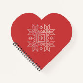 Snowflake red xmas breinpatroon notitieboek (Voorkant)