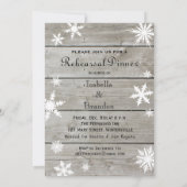 Snowflake Rehearsal Dinner Time to Drink Champagne Kaart (Achterkant)