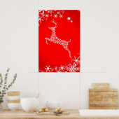 Snowflake Reindeer Poster (Keuken)