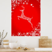 Snowflake Reindeer Poster (Keuken)