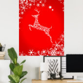 Snowflake Reindeer Poster (Thuiskantoor)