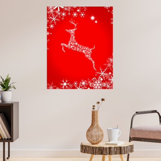 Snowflake Reindeer Poster (Woonkamer 3)