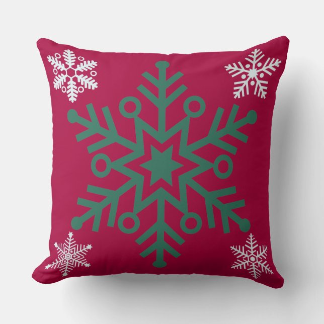Snowflake/rendierrode streep met kerst kussen (Voorkant)