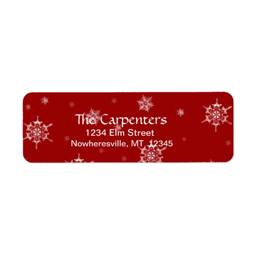 Snowflake retouradres-labels etiket (Voorkant)