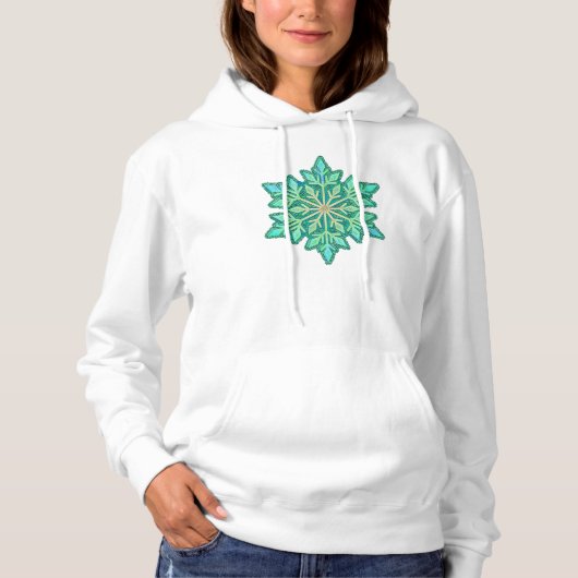 SNOWFLAKE-Retro  sneeuwvlok, wintersport Hoodie (Voorkant)