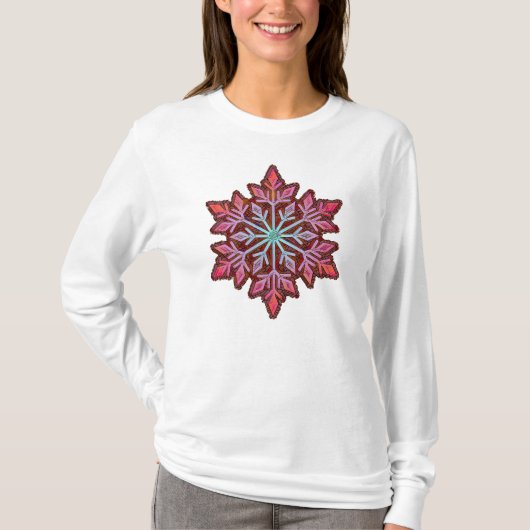 SNOWFLAKE-Retro  sneeuwvlok, wintersport T-shirt (Voorkant)