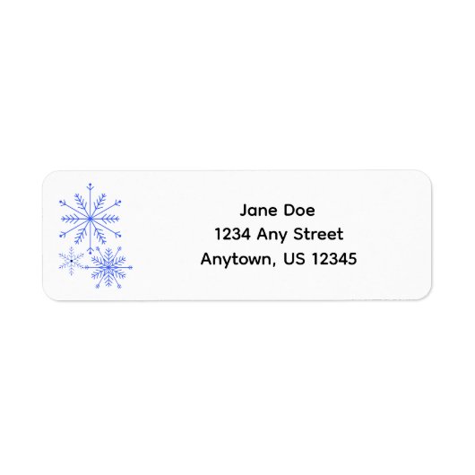 Snowflake Return Address Label with Three Lines (Voorkant)