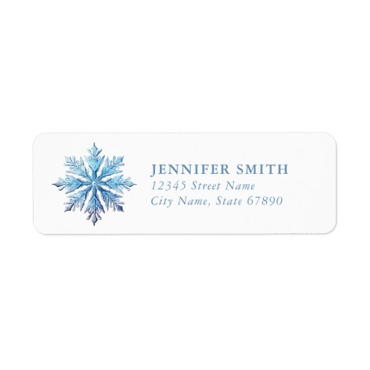 Snowflake Return Address Labels (Voorkant)