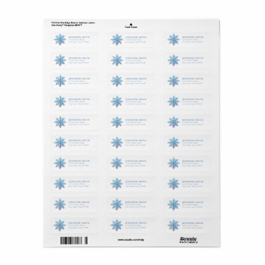 Snowflake Return Address Labels (Full Sheet)