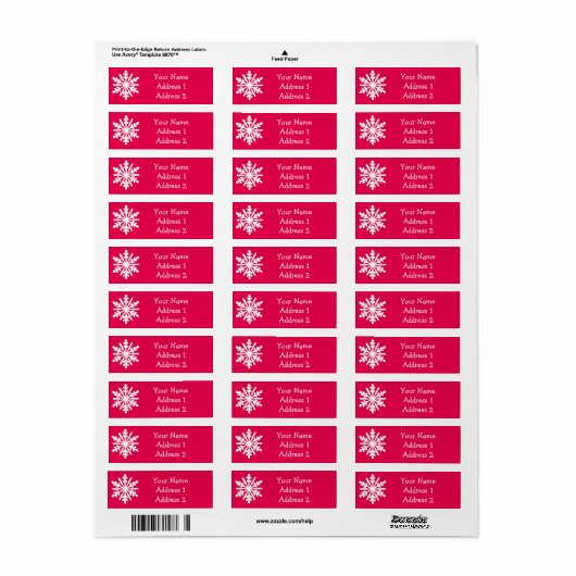 Snowflake Return Address Labels (Full Sheet)