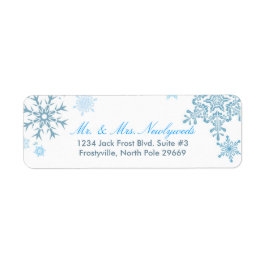 Snowflake Return Address Labels (Malibu Silver)