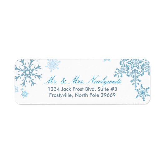 Snowflake Return Address Labels (Malibu Silver) (Voorkant)