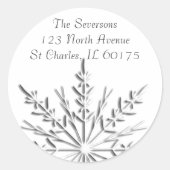 Snowflake Return-adres Ronde Sticker (Voorkant)