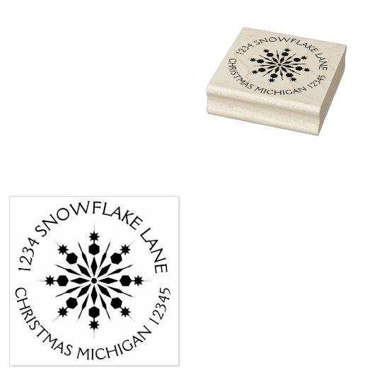 Snowflake Return-adres Rubberstempel (Gestempeld)