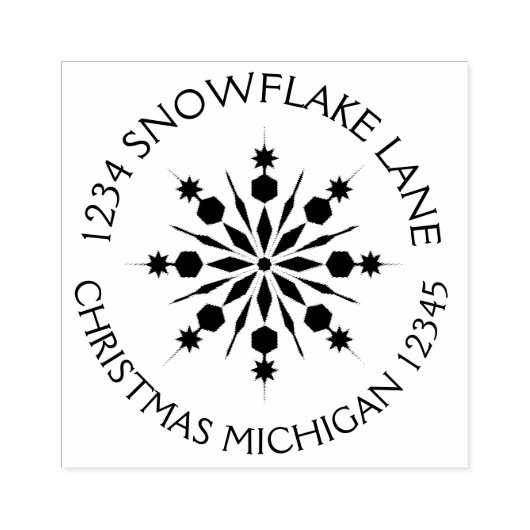 Snowflake Return-adres Rubberstempel (Afrduk)