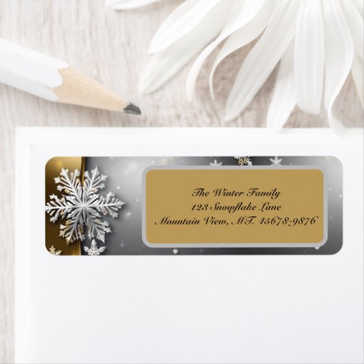 Snowflake Return-adreslabel Etiket (Insitu)
