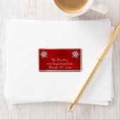 Snowflake & Ribbon Holiday Retouradres - Rood Etiket (Insitu)