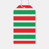Snowflake, rode en groene feeststapes cadeaulabel (Achterkant)