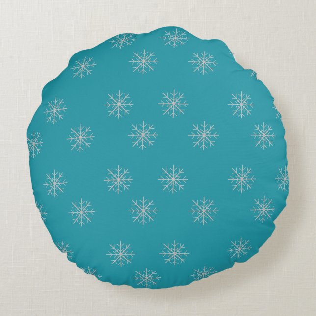Snowflake  rond kussen (Achterkant)