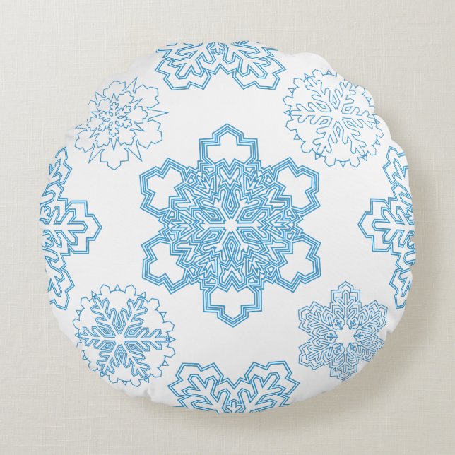 Snowflake Rond Kussen (Voorkant)