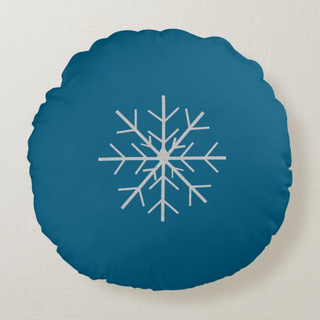 Snowflake  rond kussen (Voorkant)