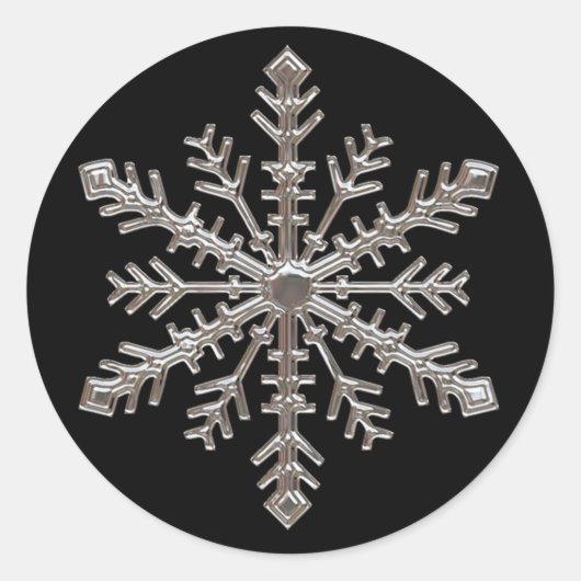 Snowflake Ronde Sticker (Voorkant)