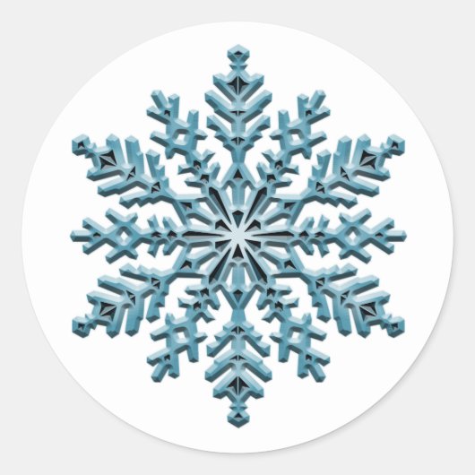 Snowflake Ronde Sticker (Voorkant)