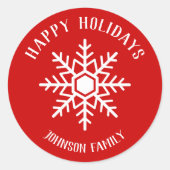 Snowflake Ronde Sticker (Voorkant)