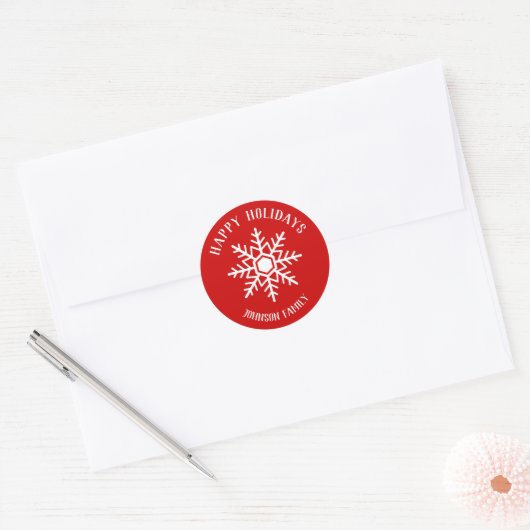 Snowflake Ronde Sticker (Envelop)