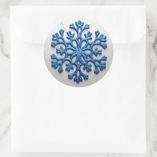 Snowflake Ronde Sticker (Tas)