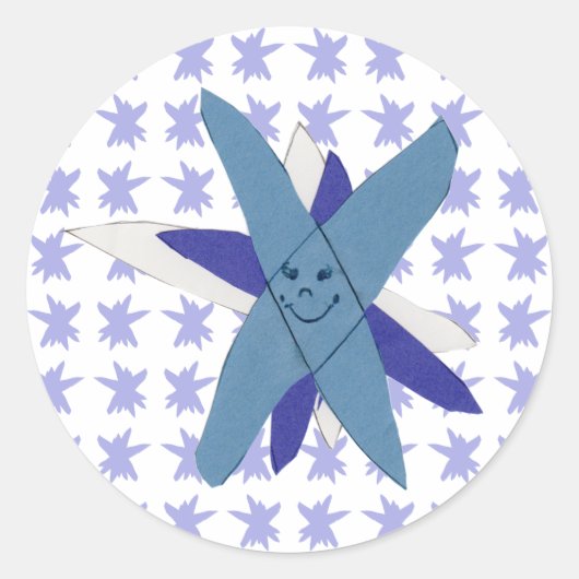 Snowflake Ronde Sticker (Voorkant)