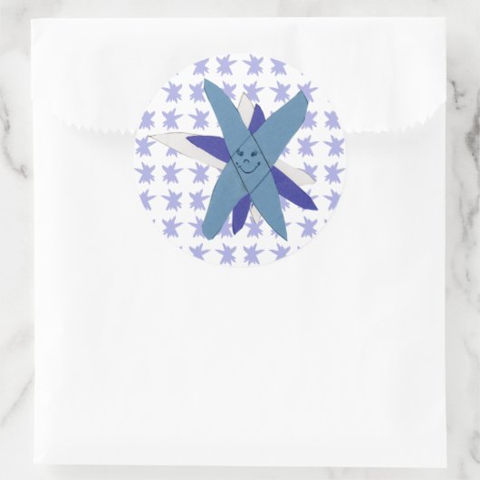 Snowflake Ronde Sticker (Tas)