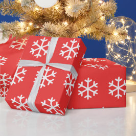 Snowflake, rood kerstakelpapier cadeaupapier