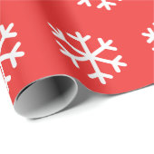 Snowflake, rood kerstakelpapier cadeaupapier (Rol Hoek)