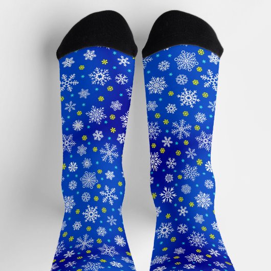 Snowflake Royal Blue Navy Blue modern chic elegant Sokken (Top)