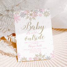 Snowflake Roze en Glitter Winter Baby shower