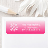 Snowflake Roze het Adres van de Terugkeer van de G Etiket (Insitu)