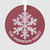 Snowflake Roze Opal Fun 2 met kerstfoto Ornament (achterkant)