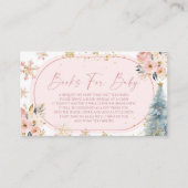 Snowflake Roze Winter Baby shower Boeken voor Baby Informatiekaartje (Voorkant)