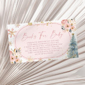 Snowflake Roze Winter Baby shower Boeken voor Baby Informatiekaartje