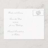 Snowflake roze winterbruiloft Opslaan Datum Aankondigingskaart (Achterkant)