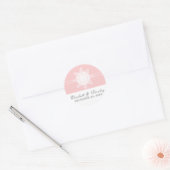 Snowflake roze winterbruiloft Opslaan Datum Ronde Sticker (Envelop)