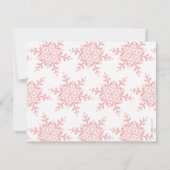 Snowflake roze zilver Glitter Winter 1ste verjaard Kaart (Achterkant)